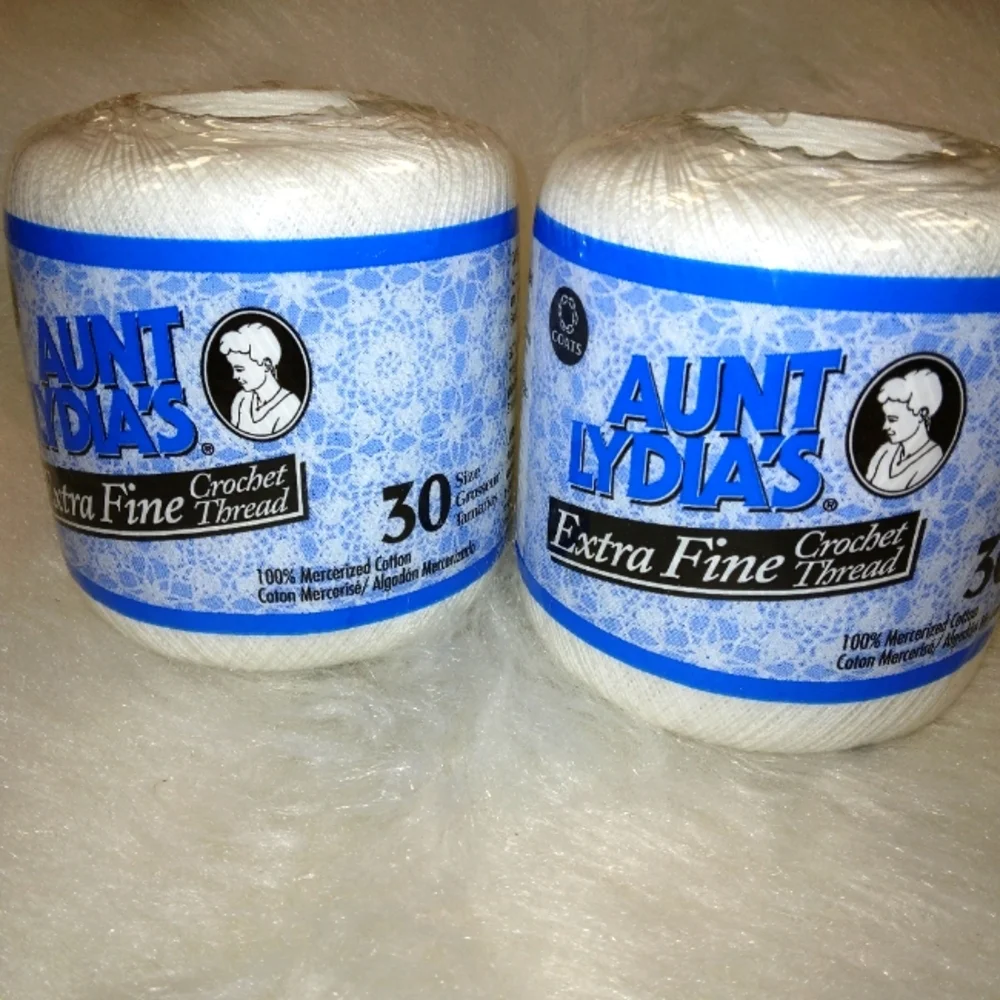 YARN Aunt Lydia's Extra Fine Crochet thread, size 30, 2 balls
